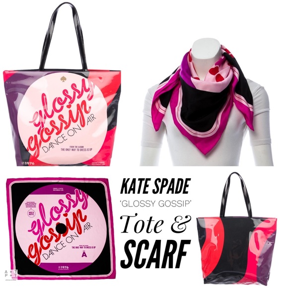 kate spade Handbags - Kate Spade ‘Glossy Gossip’ Disco Nap Tote & Scarf